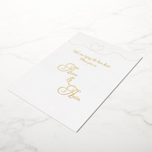 Witte en gouden folie folie uitnodiging (Gedraaid)