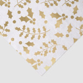 Witte en gouden folie kerst Holly Tissuepapier (Detail)