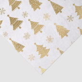 Witte en gouden folie kerstbomen tissuepapier (Detail)
