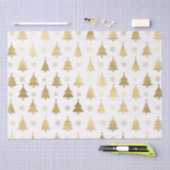 Witte en gouden folie kerstbomen tissuepapier (Craft)