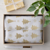 Witte en gouden folie kerstbomen tissuepapier (Geschenk)