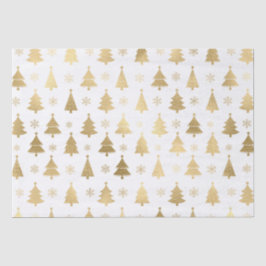 Witte en gouden folie kerstbomen tissuepapier