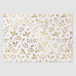 Witte en gouden folie Kerstmis Hulst Tissuepapier