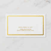 Witte en gouden Folie Minimale glam Visitekaartje (Achterkant)
