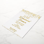 Witte en gouden folie repetitie diner uitnodiging (Gedraaid)
