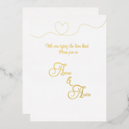 Witte en gouden folie uitnodiging