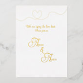 Witte en gouden folie uitnodiging (Voorkant)