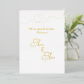 Witte en gouden folie uitnodiging (Staand Voorkant)