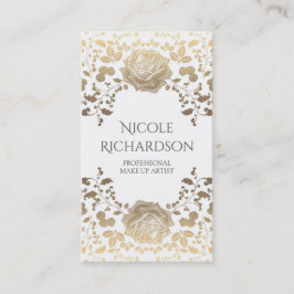 Witte en gouden gebladerte Elegante Beauty  Visitekaartje