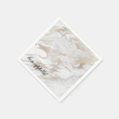Witte en gouden gemarmerde papieren servetten (Hoek)