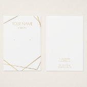 Witte en gouden geometrische oorbel display kaart (Voorkant /achterkant)