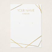 Witte en gouden geometrische oorbel display kaart (Voorkant)