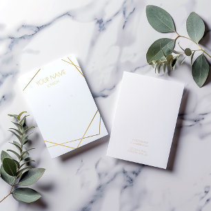 Witte en gouden geometrische oorbel display kaart