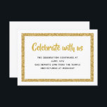 Witte en Gouden Glitter Bar Mitswa Insert Kaart<br><div class="desc">Deze trendy tussenvoegsel kaart kenmerkt gewaagde letters op de voorzijde met een gelaagde blik in gouden glitter en wit,  en een stevige gekleurde rug. Voeg jouw tekst toe gebruikend de vorm van de sjabloon. Verander de doopvont,  de lay-out en de kleuren gebruikend de Customize eigenschap.</div>