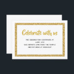 Witte en Gouden Glitter Bar Mitswa Insert Kaart<br><div class="desc">Deze trendy tussenvoegsel kaart kenmerkt gewaagde letters op de voorzijde met een gelaagde blik in gouden glitter en wit,  en een stevige gekleurde rug. Voeg jouw tekst toe gebruikend de vorm van de sjabloon. Verander de doopvont,  de lay-out en de kleuren gebruikend de Customize eigenschap.</div>