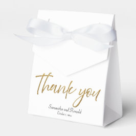 Witte en gouden glitter bruiloft bedankdoosjes