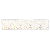 Witte en Gouden Glitter City Stippen Tafelloper (Horizontaal)