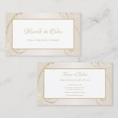 Witte en gouden glitter filigraan schoonheid boeti visitekaartje (Voorkant / Achterkant)