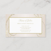 Witte en gouden glitter filigraan schoonheid boeti visitekaartje (Achterkant)