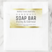 Witte en gouden glitter handgemaakte zeepetiketten rechthoekige sticker (Tas)