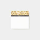 Witte en gouden glitterpatroon post-it® notes (Voorkant)
