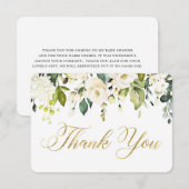 Witte en gouden groene kaart met dank (Voorkant / Achterkant)