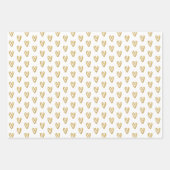 Witte en gouden harten inpakpapier vel (Voorkant 3)