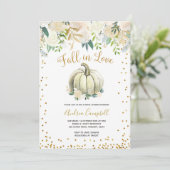 Witte en Gouden Herfst in Liefde Vrijgezellenfeest Kaart (Staand voorkant)