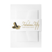 Witte en Gouden Hoge Hak Schoen Fabulous 50 Uitnodigingen Wikkel (Voorkant Voorbeeld)