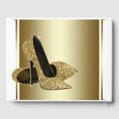 Witte en gouden hoge hak schoen gastenboek (Achterkant)