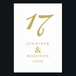 Witte en gouden Kaart voor trouwtafel met script<br><div class="desc">bruiloft</div>