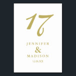 Witte en gouden Kaart voor trouwtafel met script<br><div class="desc">bruiloft</div>