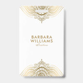 Witte en gouden  kant minimaliseren badge (Achterkant)