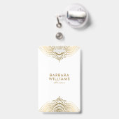 Witte en gouden  kant minimaliseren badge (Achterkant met intrekbare clip)