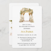 Witte en Gouden Kerk Bachelorette Party Kaart (Voorkant / Achterkant)