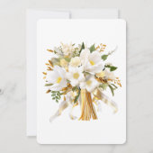 Witte en gouden kerk bruiloft kaart (Achterkant)