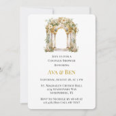 Witte en gouden kerkparen douchen kaart (Voorkant)