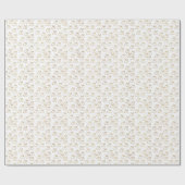 Witte en gouden kerstbellen Glitter Kerstmis Cadeaupapier (Vlak)