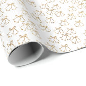 Witte en gouden kerstbellen Glitter Kerstmis Cadeaupapier (Rol Hoek)