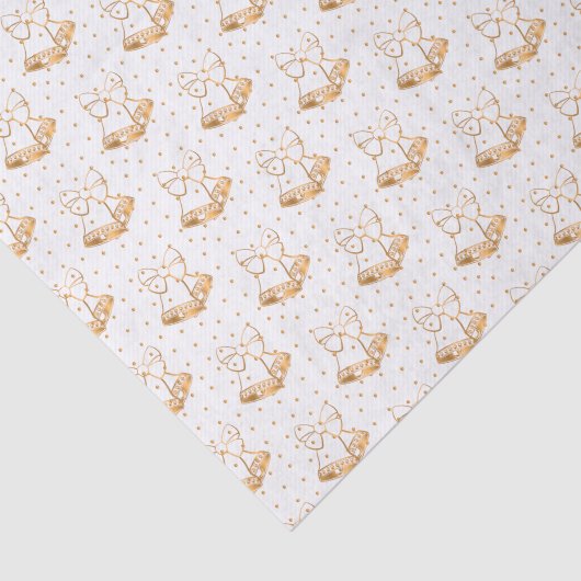 Witte en gouden kerstbellen tissuepapier (Detail)