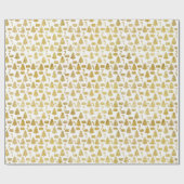 Witte en gouden kerstbomen Glitter Kerstmis Cadeaupapier (Vlak)