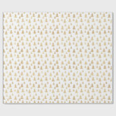 Witte en gouden kerstbomen Glitter Kerstmis Cadeaupapier (Vlak)