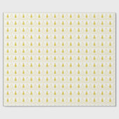 Witte en gouden kerstbomen vakantiepatroon cadeaupapier (Vlak)