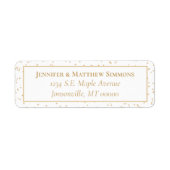 Witte en gouden kerstfeestjes etiket (Voorkant)