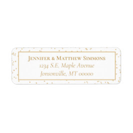 Witte en gouden kerstfeestjes etiket