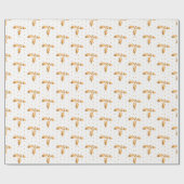 Witte en gouden Kerstmis Holly Cadeaupapier (Vlak)