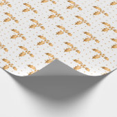 Witte en gouden Kerstmis Holly Cadeaupapier (Hoek)