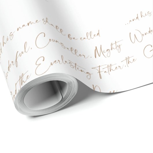 Witte en gouden kerstnamen Jezus Cadeaupapier (Rol Hoek)