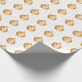 Witte en gouden kerstversieringen cadeaupapier (Hoek)