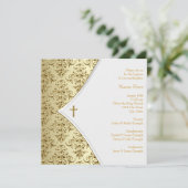 Witte en Gouden Kruis doop Kaart (Staand voorkant)